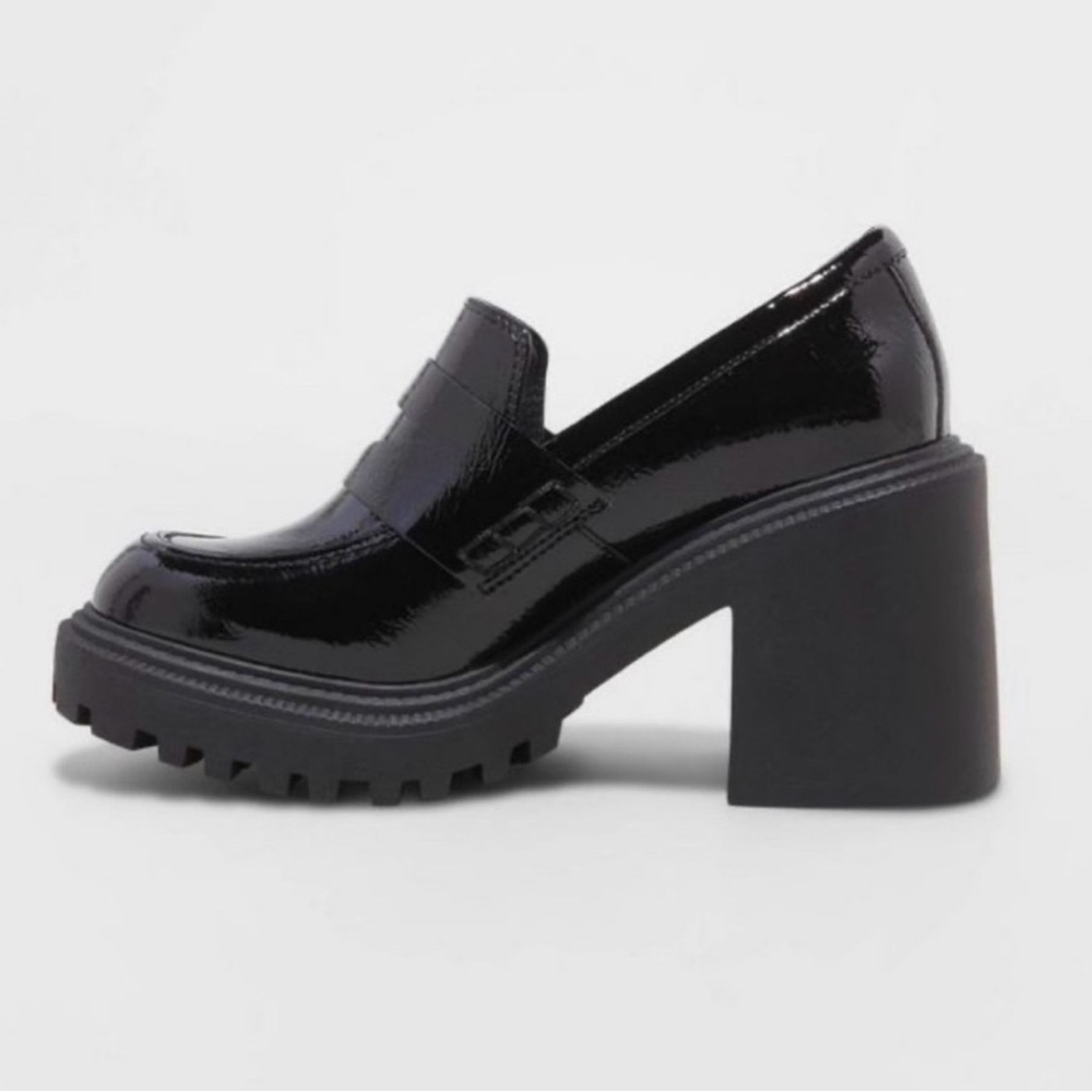 A New Day Black Chunky Heel Loafers